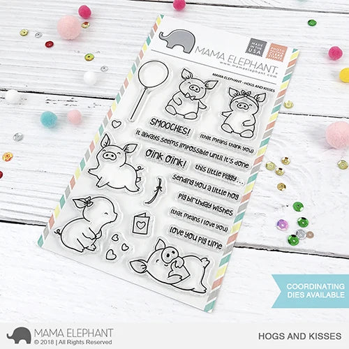 HOGS AND KISSES stamp set