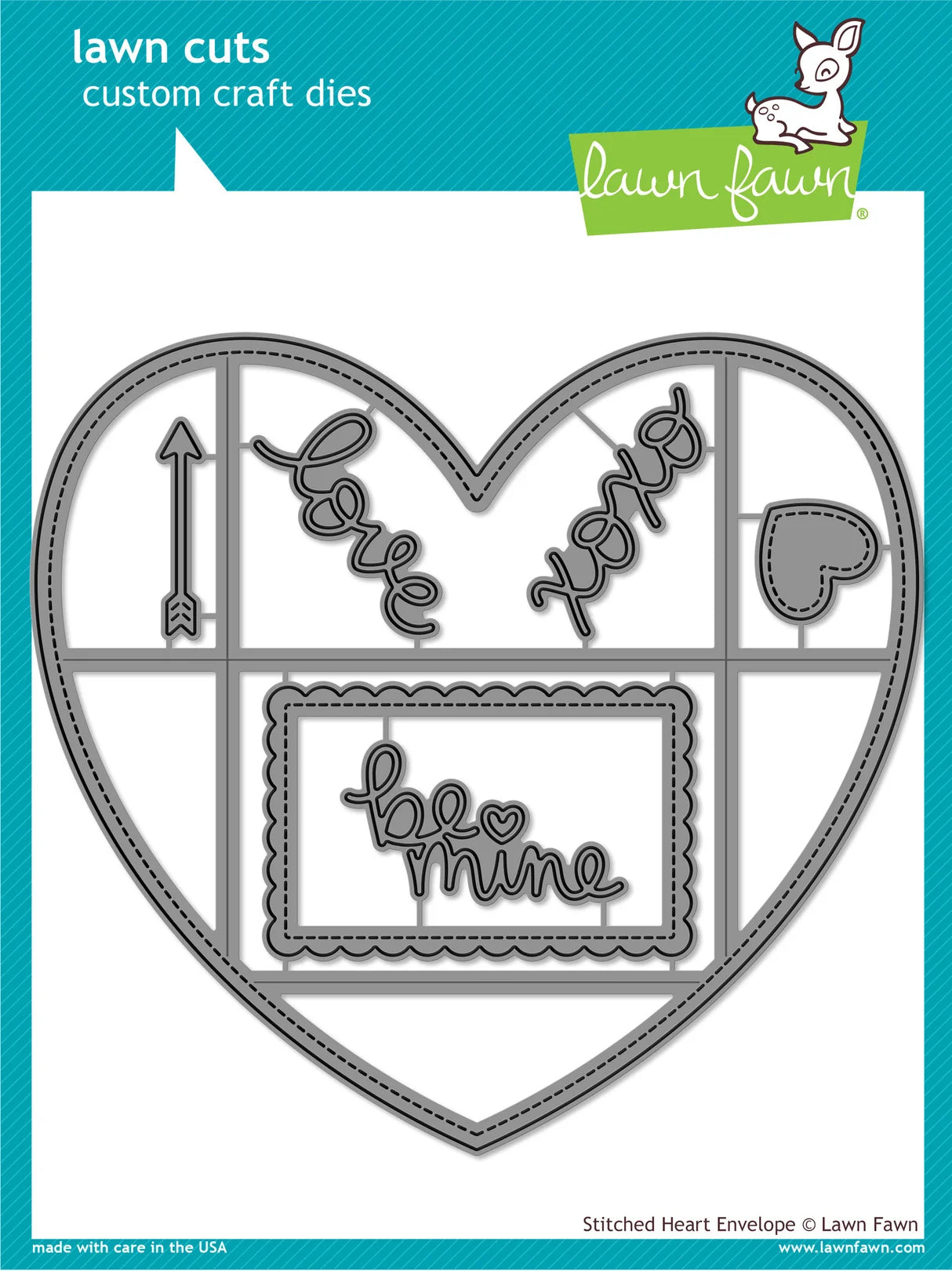 Stitched Heart Envelope - Lawn Cuts Custom Craft Die