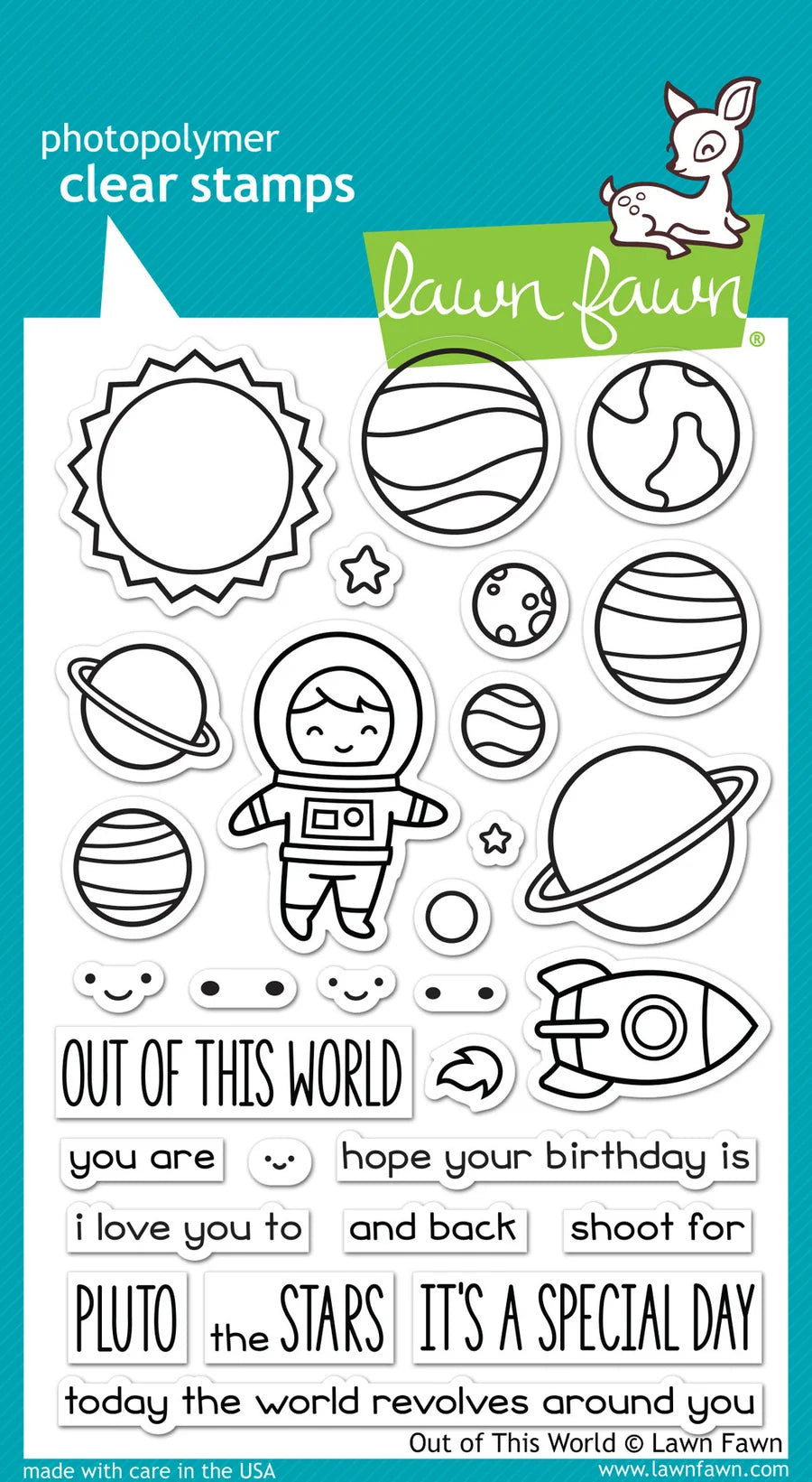Out Of This World Lawn Fawn Clear Stamps 4"X6"
