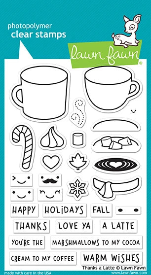 Thanks A Latte - Lawn Fawn Clear Stamps 4"X6"
