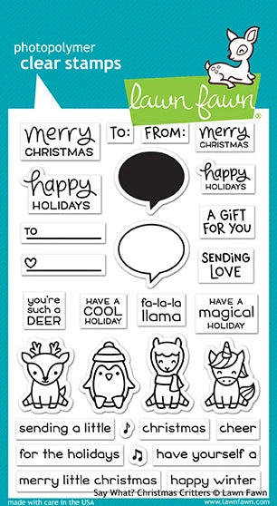 Say What? Christmas Critters Lawn Fawn Clear Stamps 4"X6"