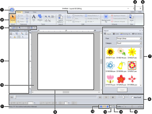Brother PEDesign II embroidery software with dongle
