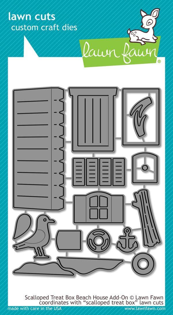 Scalloped Treat Box Beach House Add-On - Lawn Cuts Custom Craft Die