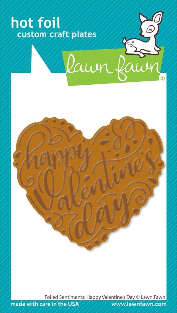 foiled sentiments: happy valentine's day hot foil plate