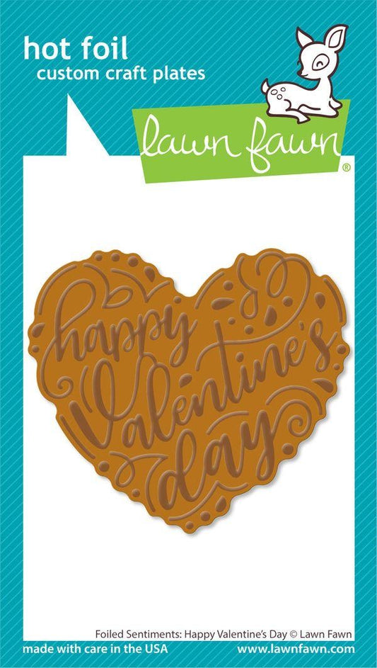 foiled sentiments: happy valentine's day hot foil plate