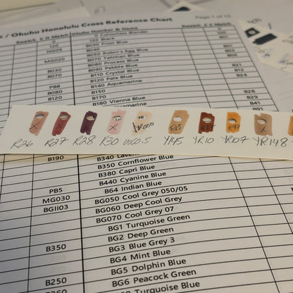 Copic Ohuhu Cross Reference Chart