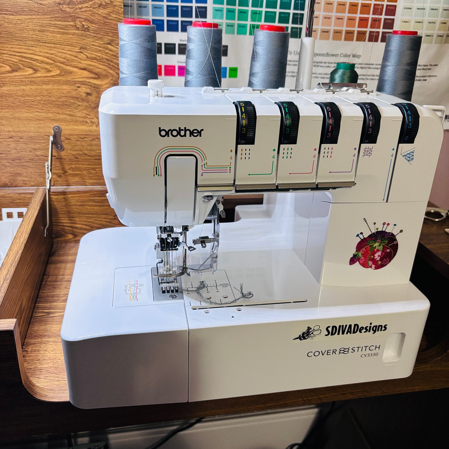 Brother CV3550 Coverstitch Machine with top cover feature (used, like new)
