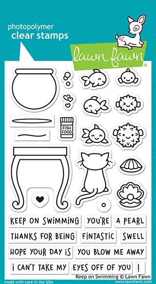 Keep On Swimming - Lawn Fawn Clear Stamps 4"X6"