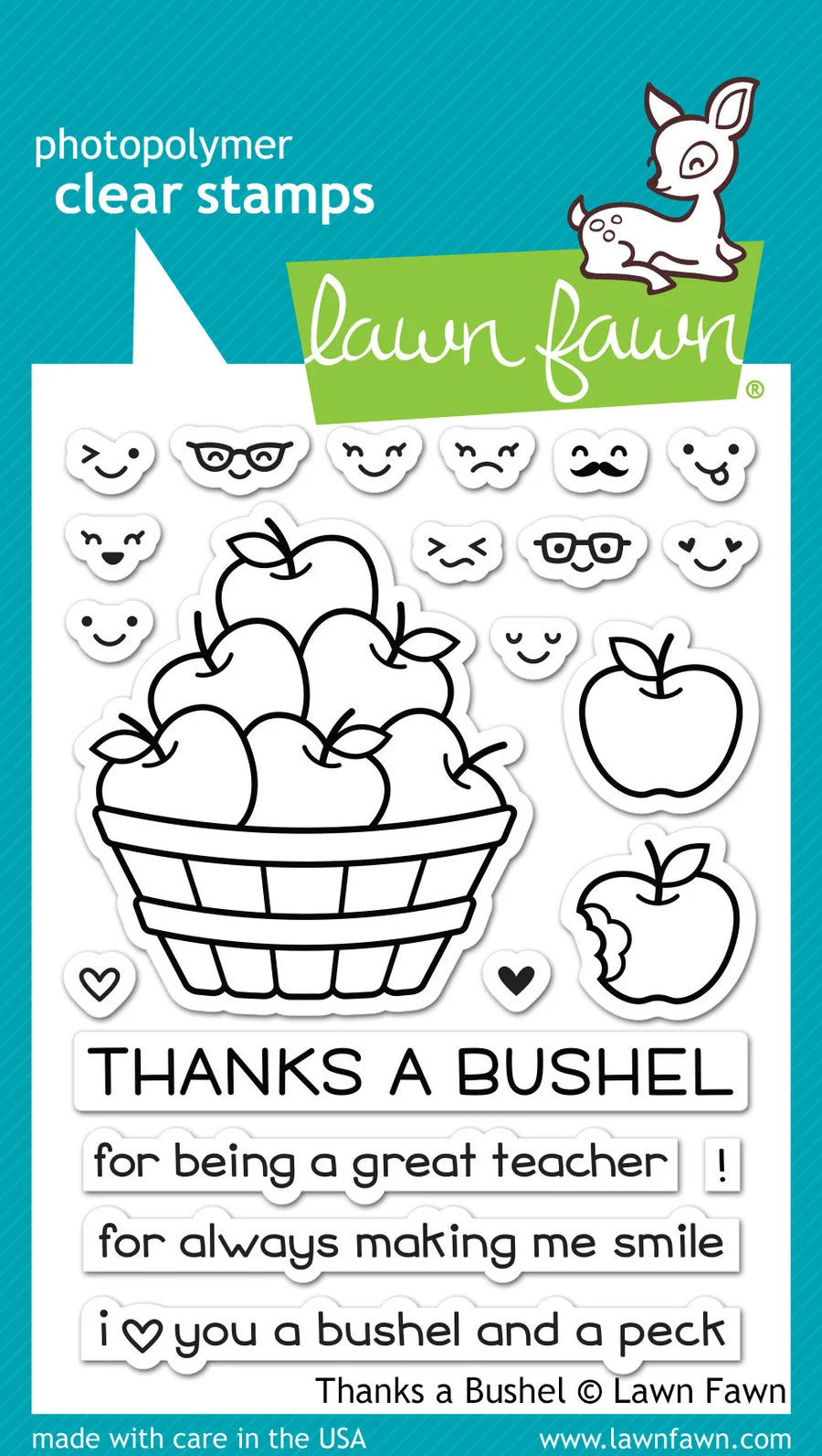 Thanks A Bushel  Lawn Fawn Clear Stamps 3"X4"