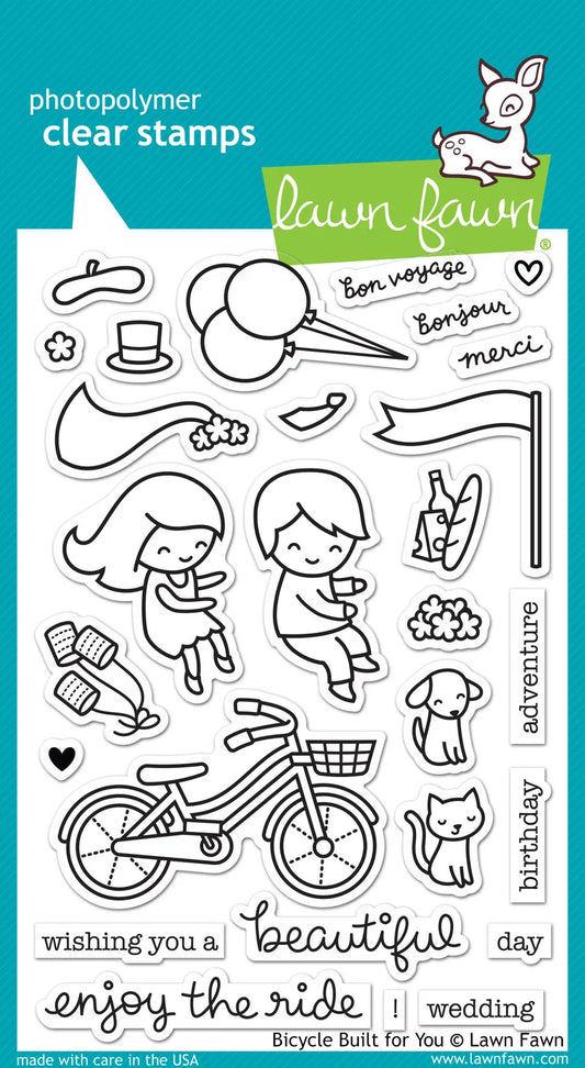 Bicycle Built For You  Lawn Fawn Clear Stamps 4"X6"