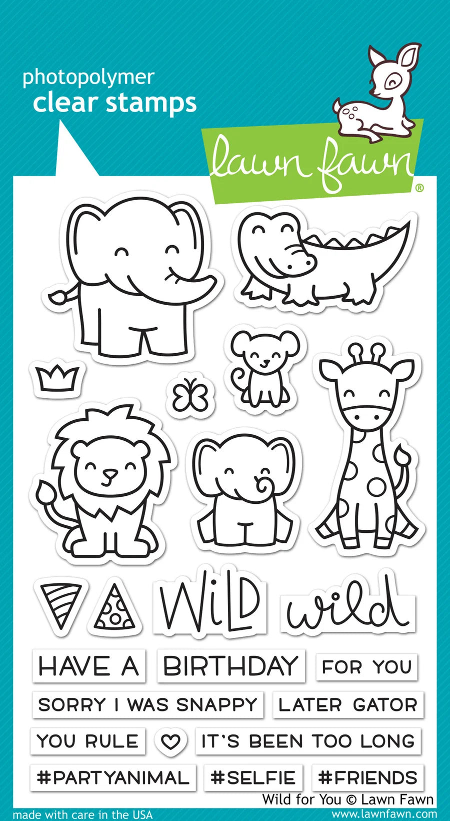 Wild For You -  Lawn Fawn Clear Stamps 4"X6"
