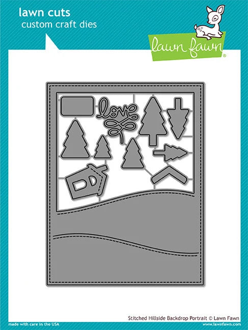 Stitched Hillside Backdrop Portrait  Lawn Cuts Custom Craft Die