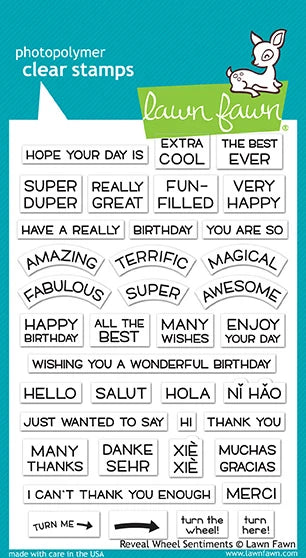 Reveal Wheel Sentiments  Lawn Fawn Clear Stamps 4"X6"