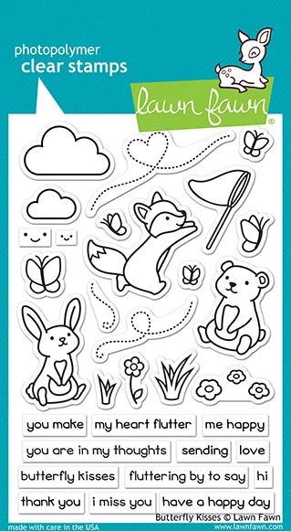 Butterfly Kisses Lawn Fawn Clear Stamps 4"X6"