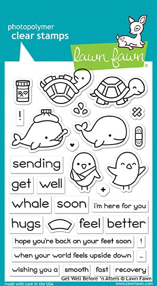 Get Well Before 'n Afters Lawn Fawn Clear Stamps 4"X6"