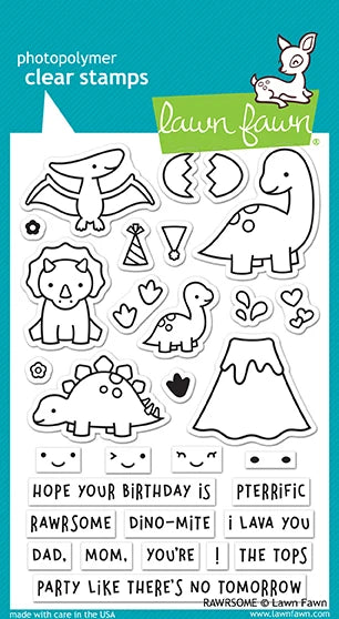 Rawrsome Lawn Fawn Clear Stamps 4"X6"
