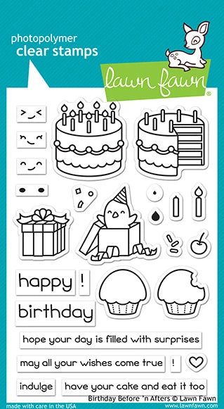 Birthday Before 'n Afters Lawn Fawn Clear Stamps 4"X6"