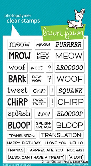 Critter Chatter: Pets Lawn Fawn Clear Stamps 4"X6"