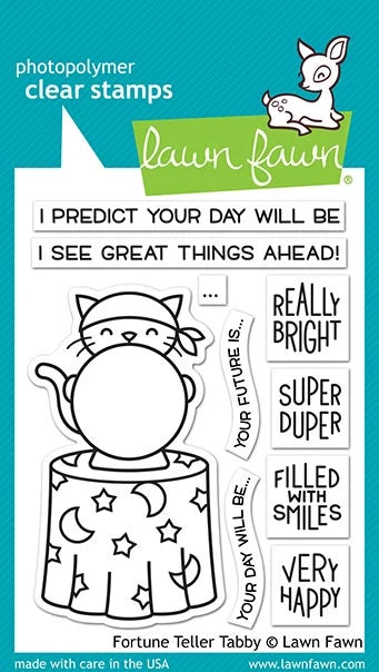Fortune Teller Tabby Lawn Fawn Clear Stamps 3"X4"