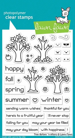 Tree Before 'n Afters Lawn Fawn Clear Stamps 4"X6"