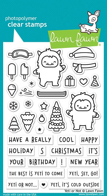 Yeti Or Not Lawn Fawn Clear Stamps 4"X6"