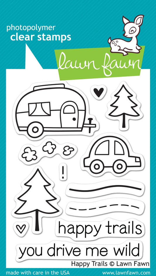 Happy Trails  Lawn Fawn Clear Stamps 3"X4"