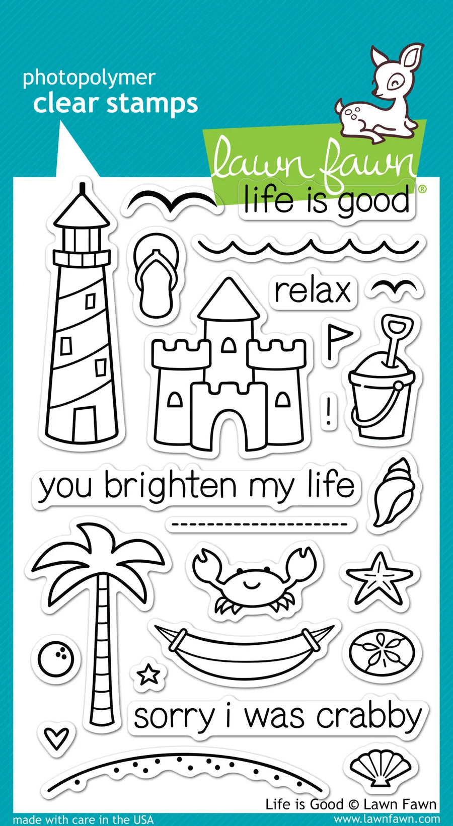 Life Is Good  Lawn Fawn Clear Stamps 4"X6"