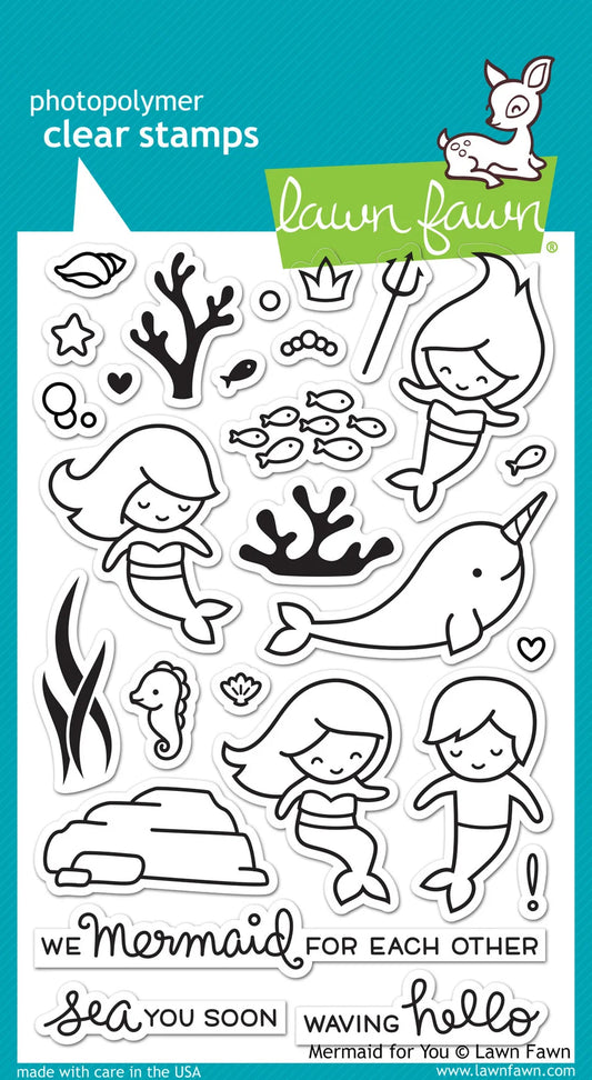 Mermaid For You -  Lawn Fawn Clear Stamps 4"X6"