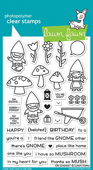 Oh Gnome! - Lawn Fawn Clear Stamps 4"X6"