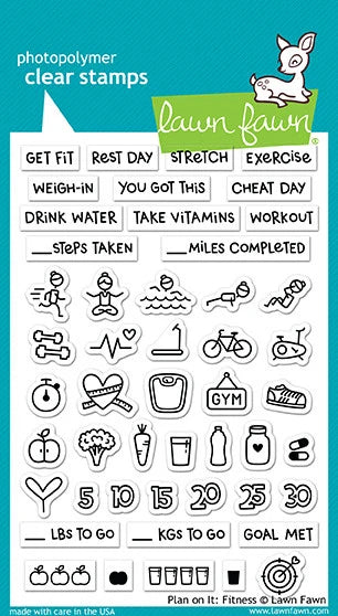Plan On It Fitness -  Lawn Fawn Clear Stamps 4"X6"