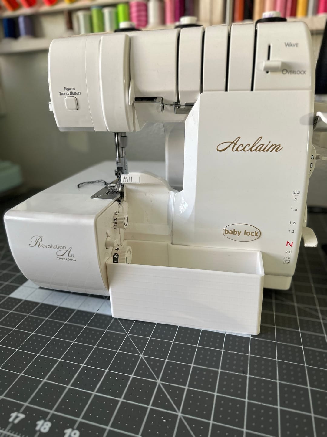 Thread catcher for Baby Lock serger