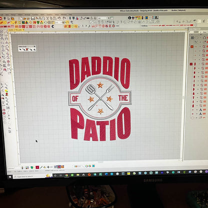 Daddio of the Patio machine embroidery design