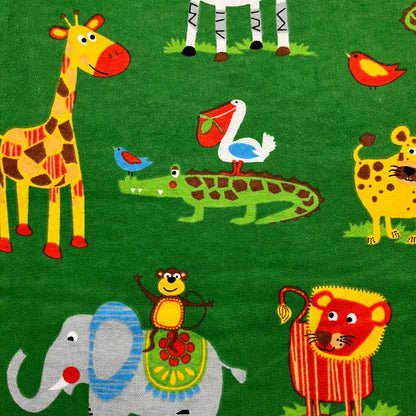 Jungle animals with green background, green backing