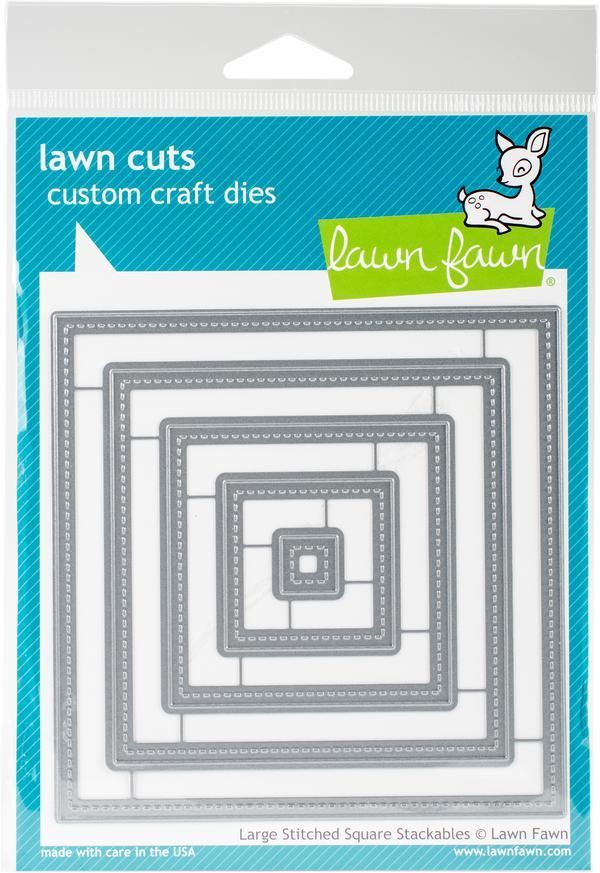 Large Stitched Squares, .5" To 4.5"  Lawn Cuts Custom Craft Stackables Dies