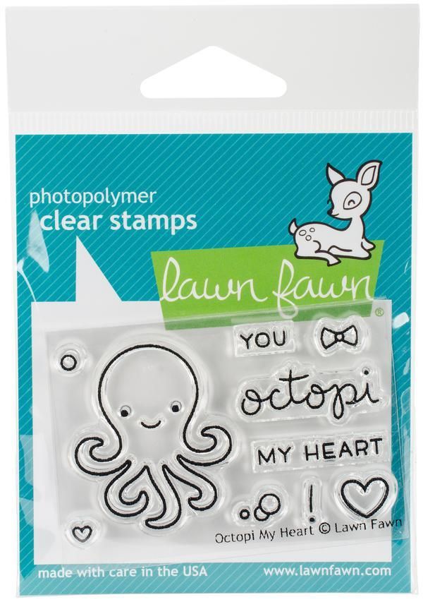 Octopi My Heart -  Lawn Fawn Clear Stamps 3"X2"