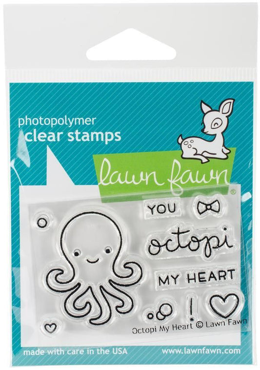 Octopi My Heart -  Lawn Fawn Clear Stamps 3"X2"