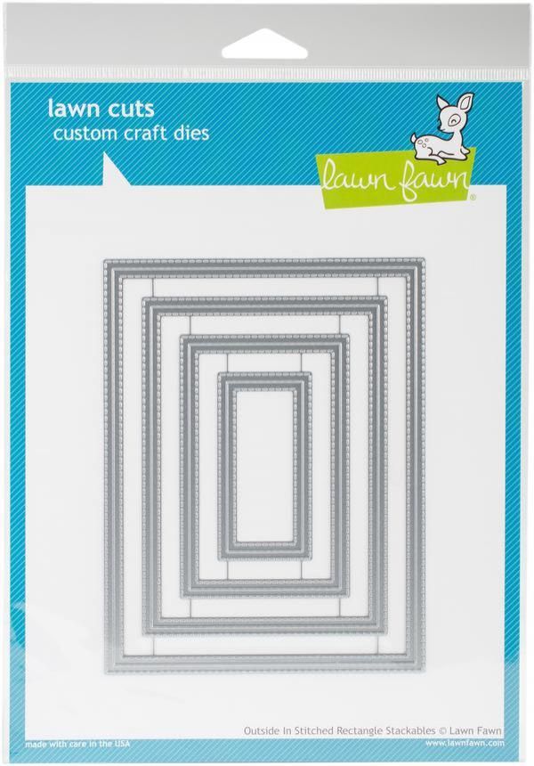 Outside In Stitched Rectangle  Lawn Cuts Custom Craft Stackables Dies