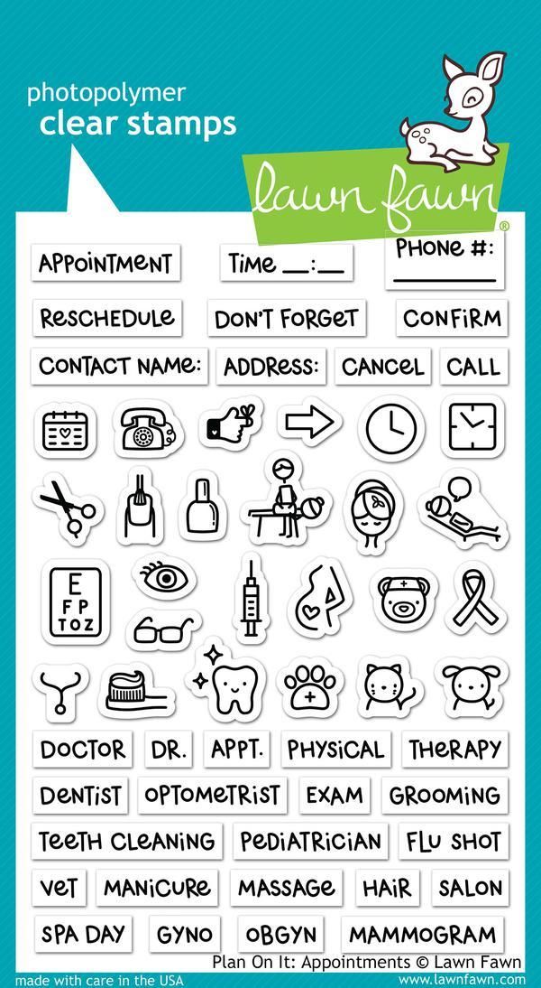 Plan On It: Appointments -  Lawn Fawn Clear Stamps 4"X6"