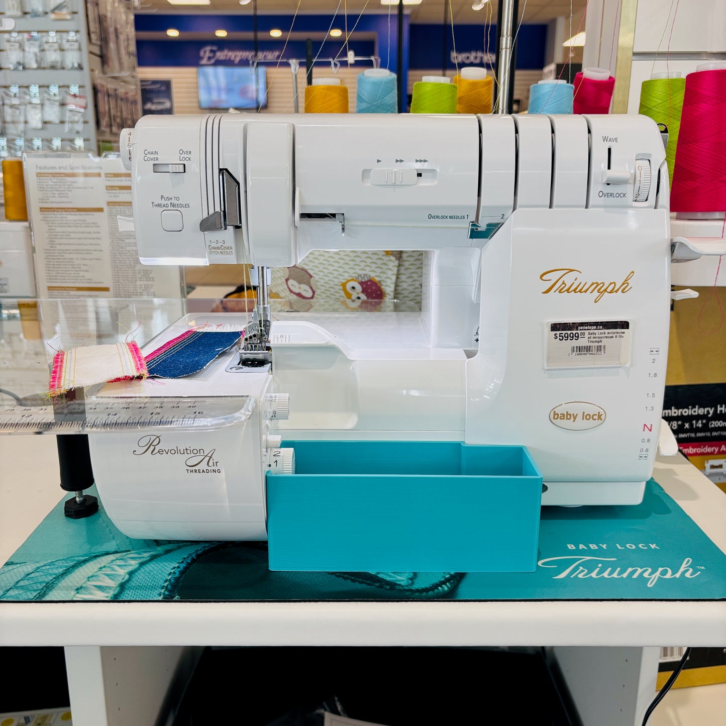 Thread catcher for Baby Lock serger