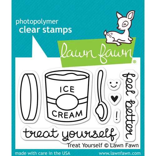 Treat Yourself -  Lawn Fawn Clear Stamps 3"X2"